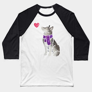 Watercolour Siberian Husky Baseball T-Shirt